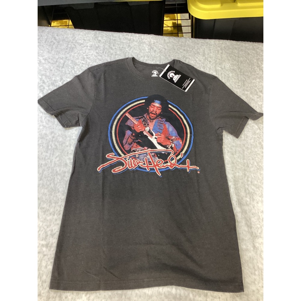 Authentic Jimi Hendrix 1969 Tour Graphic T-Shirt Charcoal Grey Mens Small NWT‎